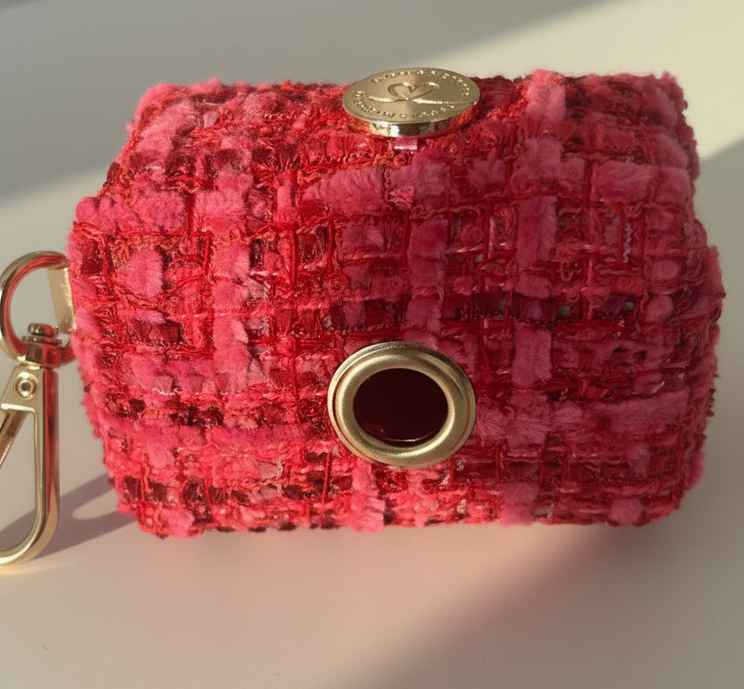 Kotbeutelhalter Rosé Tweed