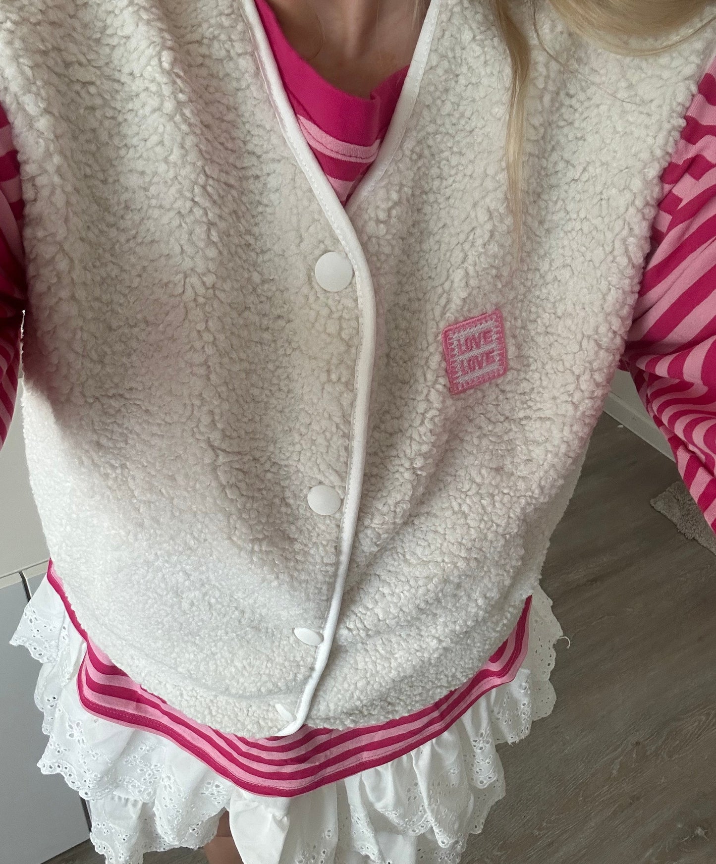 Cozy Teddyweste Cream