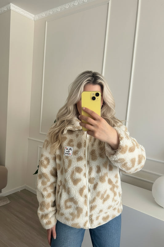 Teddyjacke Leo beige