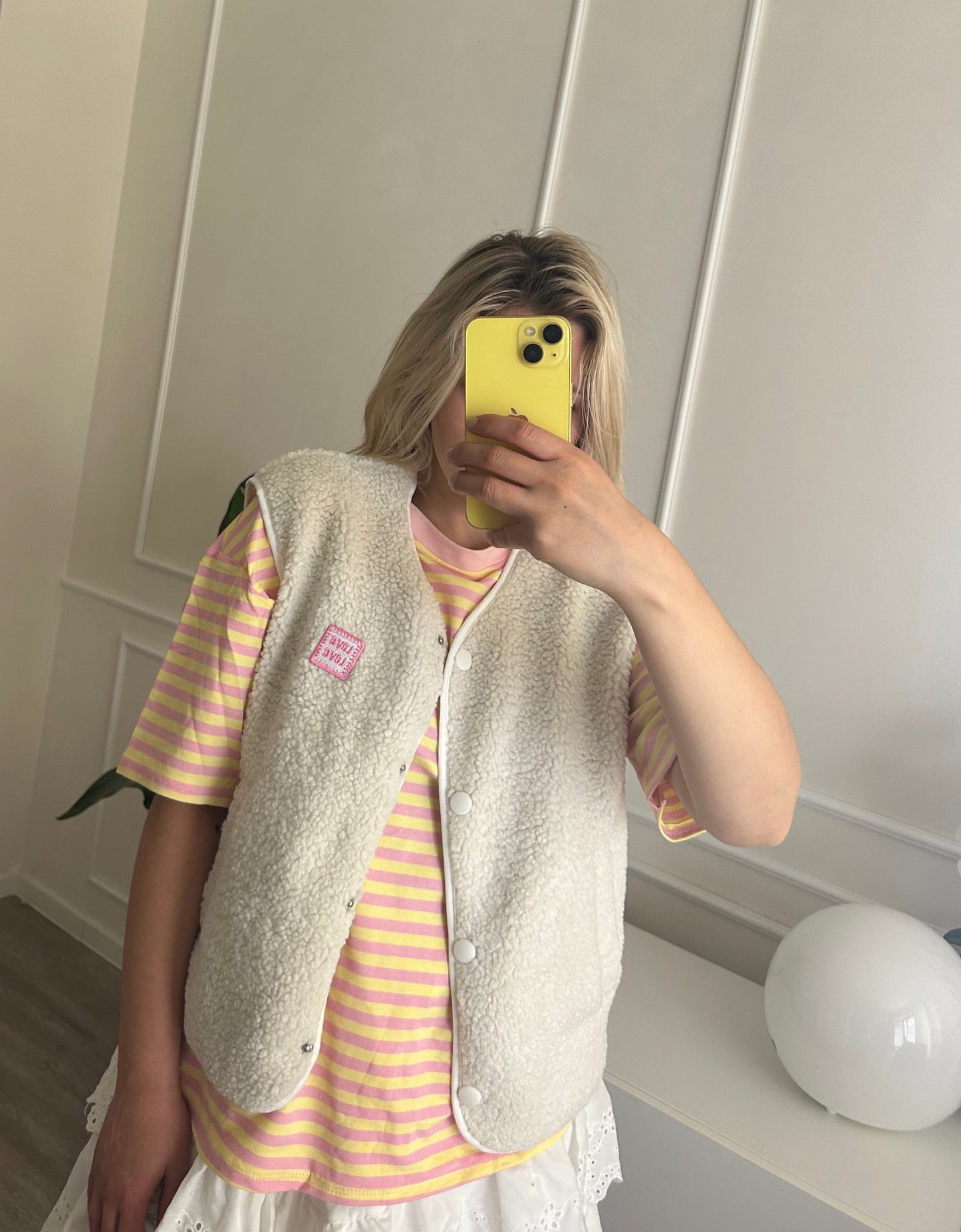 Cozy Teddyweste Cream